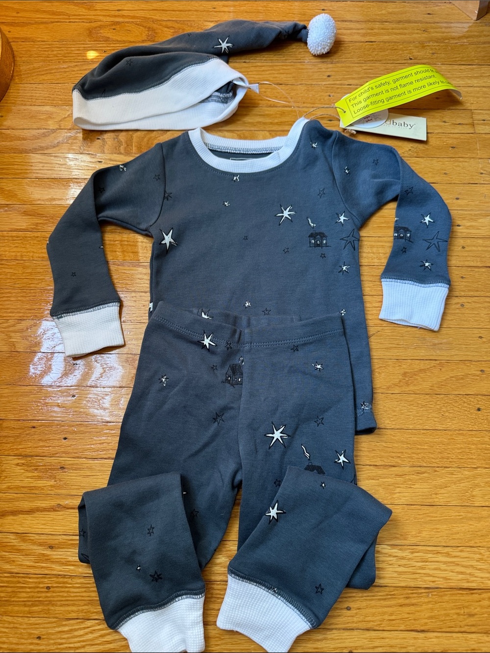 NWT LOVED BABY PAJAMA SET WITH HAT
